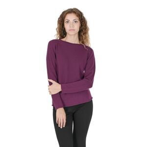 Crown of Edinburgh Cashmere Boat Neck Cashmere Sweater Women Purple Sweaters